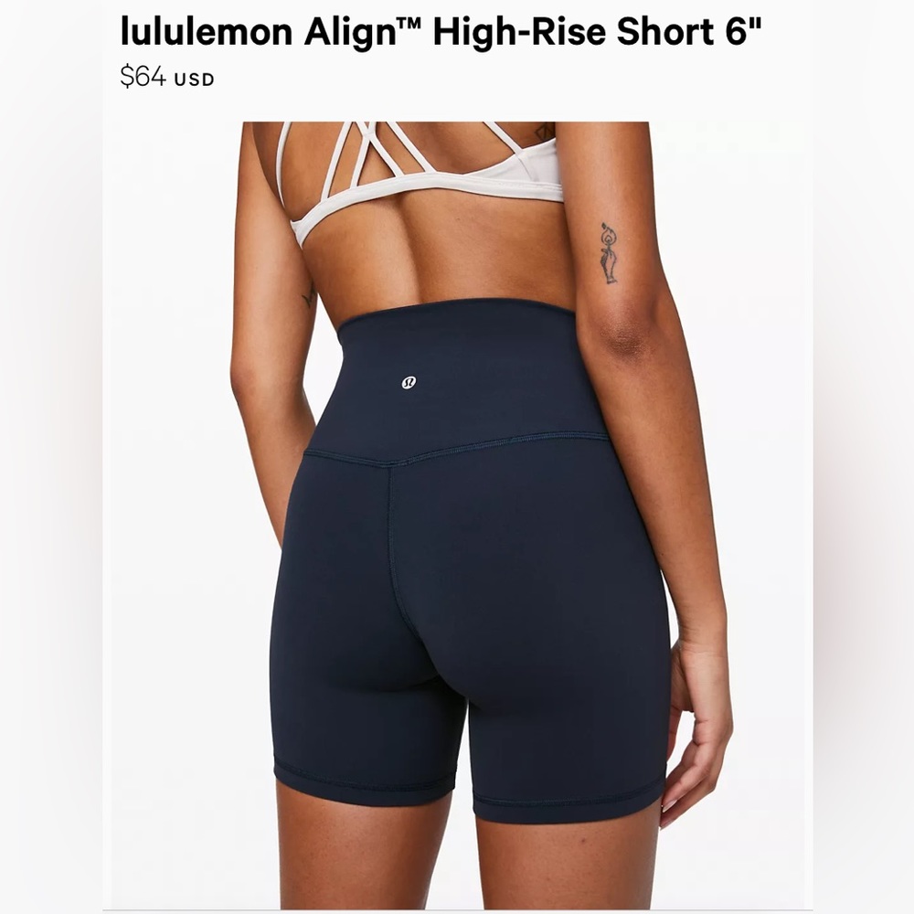 lululemon Align HR Short 6” NWT True Navy
